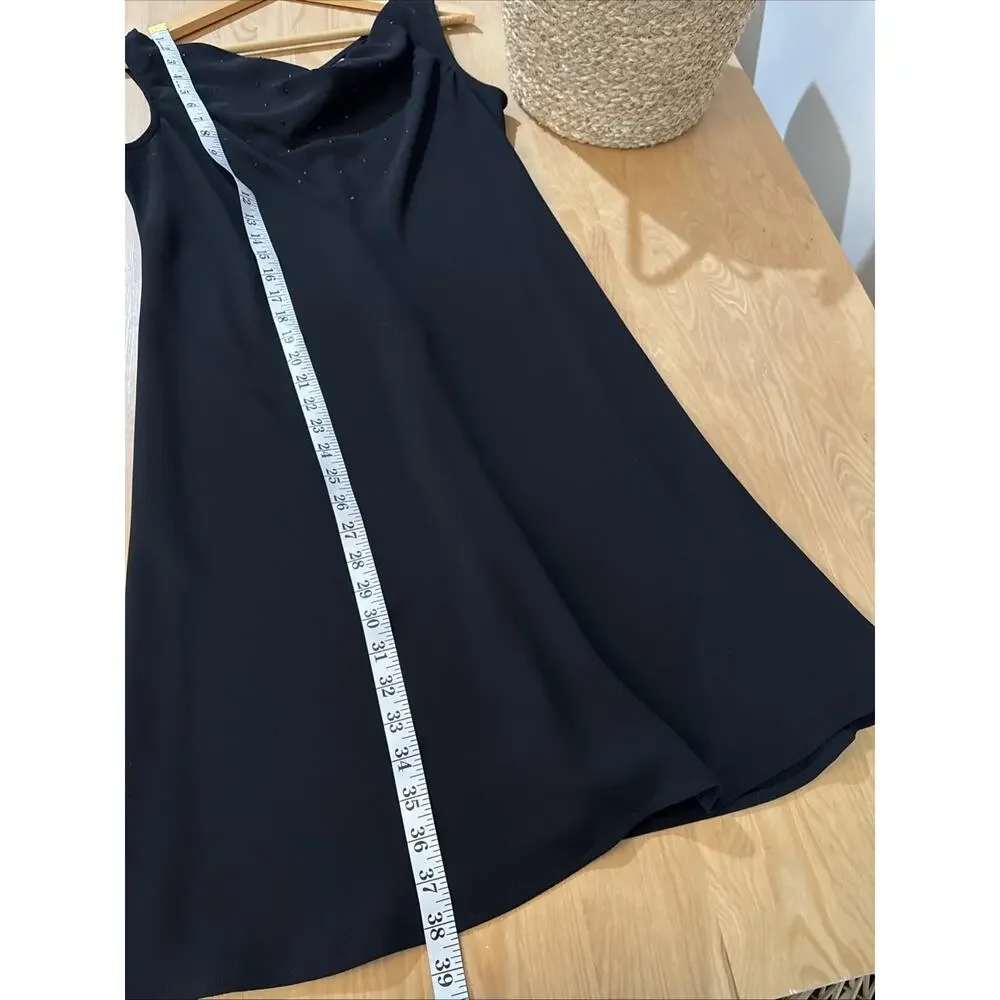 VTG S.L. Fashions Womens Dress LBD Midi Cowl Neck Rhinestone Formal 90s Y2K